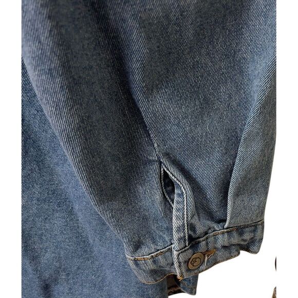 Nasty Gal Top Size US 8 Blue Denim Oversized Collared‎ Relaxed Shirt Jacket Warm - Picture 7 of 14